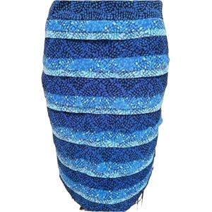 WHBM Blue tiered ruffle skirt